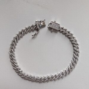 Moissanite and Sterling Silver Tennis Bracelet